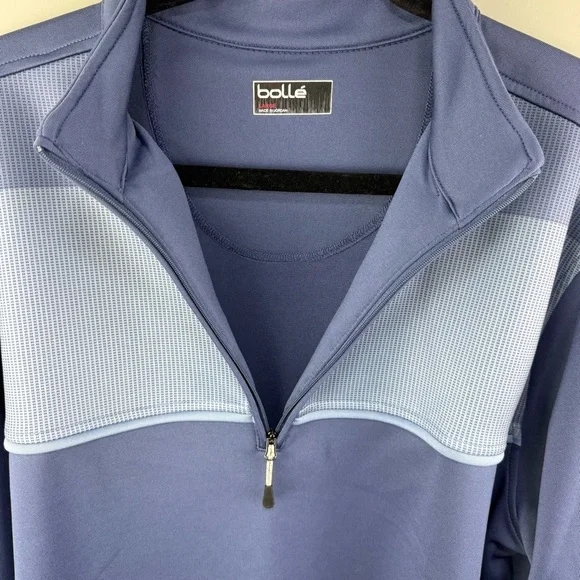 Bolle Men’s Performance 1/4 Zip Pullover Golf Style Shirt Blue Size Large - Picture 4 of 7